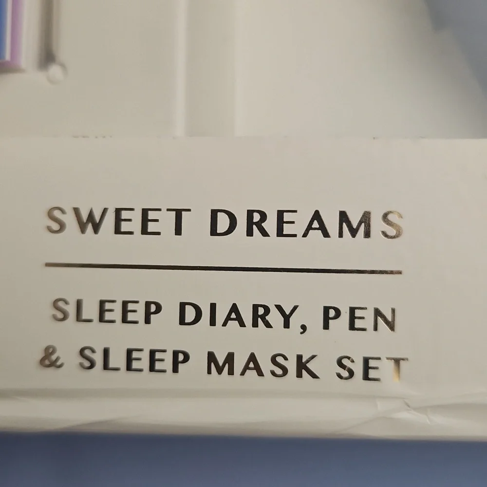 Sweet Dreams Sleep Diary, Pen & Mask Set - Blue and Gold